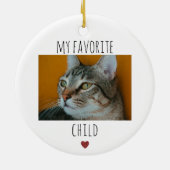 Grappig Mijn favoriete Kind 2 Foto Custom Cat Keramisch Ornament (Achterkant)