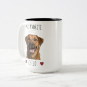 Grappig Mijn Favoriete Kind 2 Foto Custom Dog Tweekleurige Koffiemok (Voorkant links)