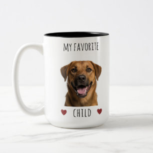 Grappig Mijn Favoriete Kind 2 Foto Custom Dog Tweekleurige Koffiemok