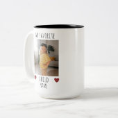 Grappig Mijn favoriete Kind 2 Foto & Naam Aangepas Tweekleurige Koffiemok (Voorkant links)