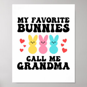 Grappig mijn favoriete konijntjes noemen me oma mo poster
