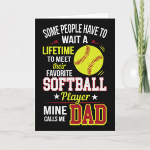 Grappig mijn favoriete softbalspeler noemt me papa kaart