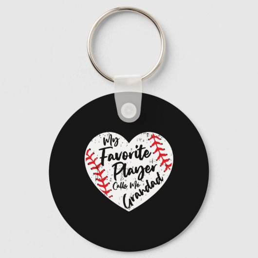 Grappig, mijn favoriete speler noemt me opa honkba sleutelhanger (Voorkant)