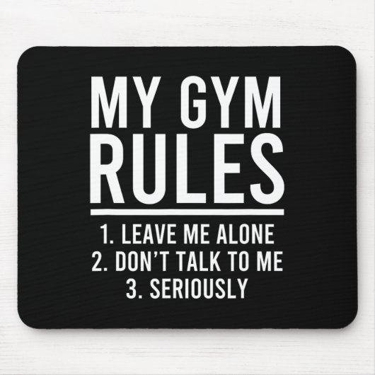 Grappig, mijn gym regels muismat (Voorkant)