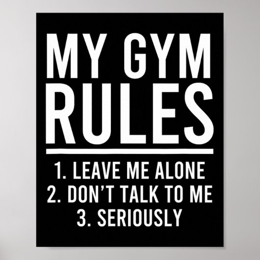 Grappig, mijn gym regels poster (Voorkant)