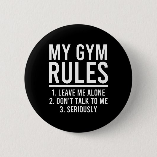 Grappig, mijn gym regels ronde button 5,7 cm (Voorkant)