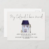 Grappig Mijn kat en ik hebben verplaatst Script Ni Aankondigingskaart (Voorkant / Achterkant)