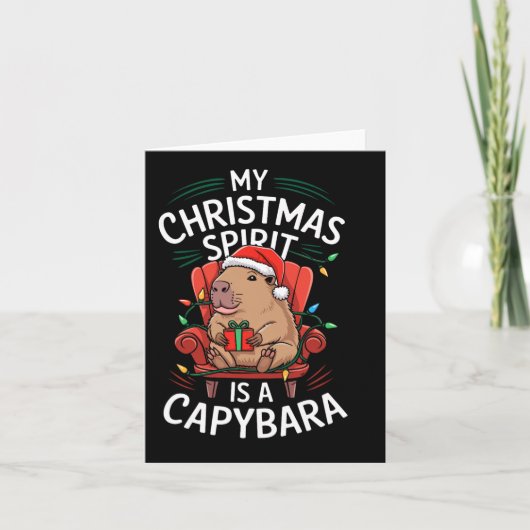 Grappig Mijn Kerstgeest Capybara Matching Ugly M Kaart (Voorkant)
