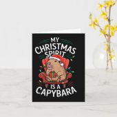 Grappig Mijn Kerstgeest Capybara Matching Ugly M Kaart (Gele Bloem)