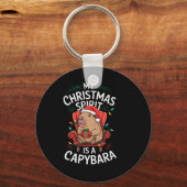 Grappig Mijn Kerstgeest Capybara Matching Ugly M Sleutelhanger (Voorkant)