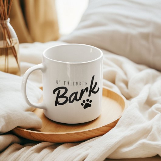 Grappig mijn kinderen blaffen hond mam koffiemok