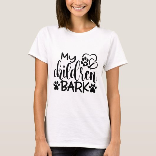 Grappig mijn kinderen blaffen t-shirt (Voorkant)