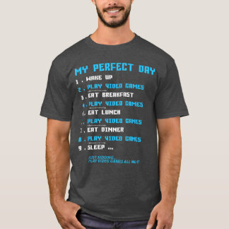 Grappig Mijn Perfecte Dag Wakker Worden Videogames T-shirt
