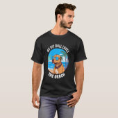 Grappig Mijn Pit Bull Houdt Van Het Strand T-shirt (Voorkant volledig)