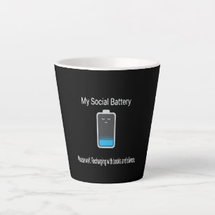 Grappig Mijn Sociale Batterij Is Leeg - Introvert Latte Mok