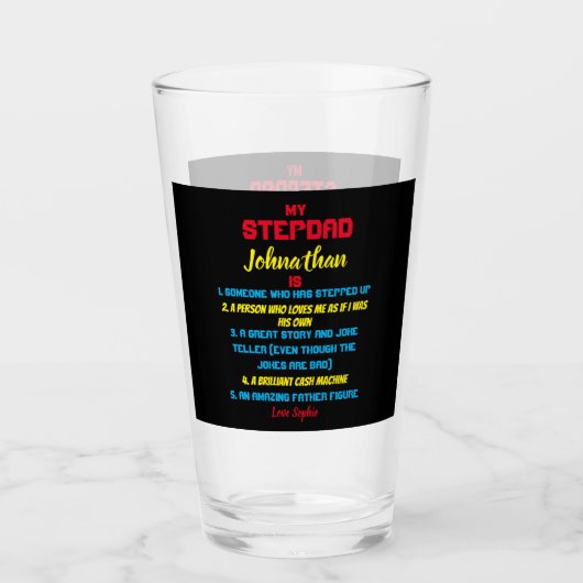 Grappig mijn stiefvader citaat glas (Voorkant)