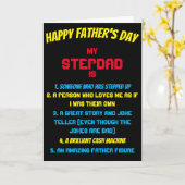 Grappig mijn stiefvader Quote Vaderdag Kaart (Gele Bloem)