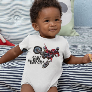 Grappig mijn vader is beter Red Dirt Bike Racing Romper