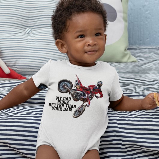 Grappig mijn vader is beter Red Dirt Bike Racing Romper
