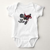 Grappig mijn vader is beter Red Dirt Bike Racing Romper (Voorkant)
