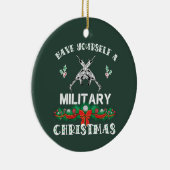 Grappig militair kerstGezegde Keramisch Ornament (Rechts)