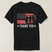 Grappig Militaire Amerikaanse vlag Apparel Dank u  T-shirt (Design voorkant)