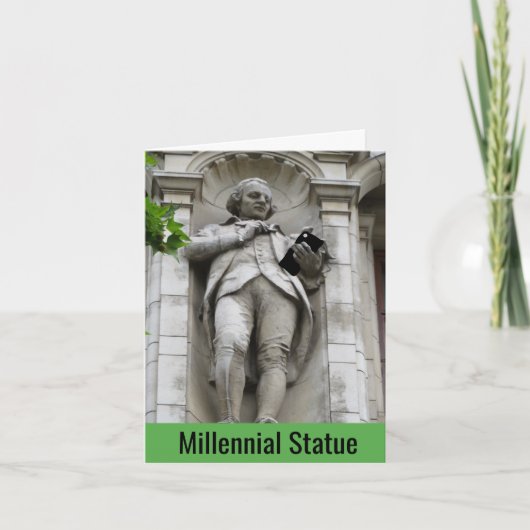 Grappig Millennial Statue Happy Birthday Kaart (Voorkant)