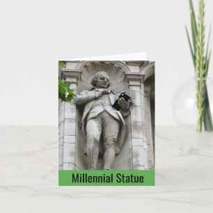 Grappig Millennial Statue Happy Birthday Kaart