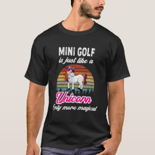 Grappig minigolfontwerp Retro Eenhoorn Zon T-shirt