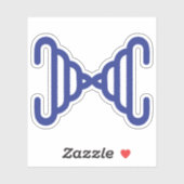 Grappig Minimaal Blauwe lijn Letter X Monogram Sticker (Vel)