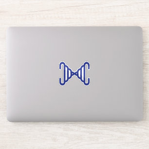 Grappig Minimaal Blauwe lijn Letter X Monogram Sticker