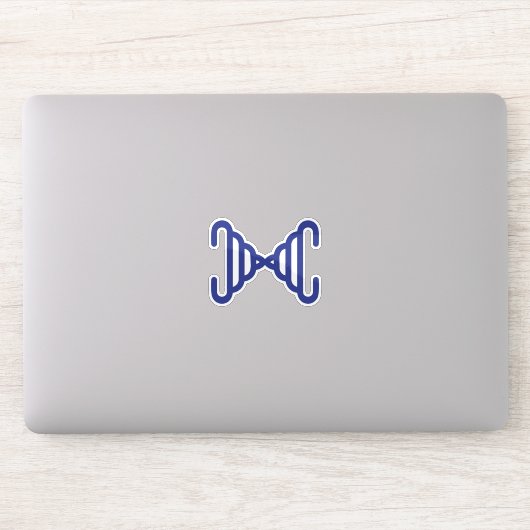 Grappig Minimaal Blauwe lijn Letter X Monogram Sticker (Computer)