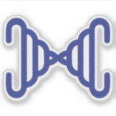 Grappig Minimaal Blauwe lijn Letter X Monogram Sticker (Voorkant)
