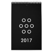 Grappig minimalisme cirkels zwart en wit kalender (Hoes)