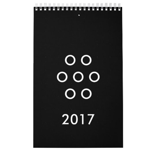 Grappig minimalisme cirkels zwart en wit kalender (Hoes)