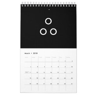 Grappig minimalisme cirkels zwart en wit kalender