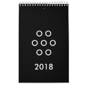 Grappig minimalisme cirkels zwart en wit kalender (Hoes)