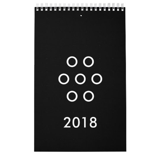 Grappig minimalisme cirkels zwart en wit kalender (Hoes)