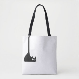 Grappig minimalistisch cadeau voor kattenliefhebbe tote bag