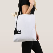 Grappig minimalistisch cadeau voor kattenliefhebbe tote bag (Dichtbij)