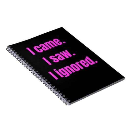 Grappig minimalistisch citaat - ik kwam ik zag dat notitieboek (Rechterzijde)