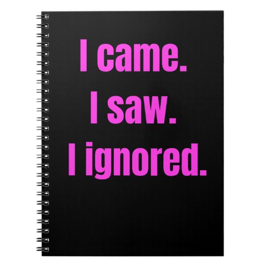Grappig minimalistisch citaat - ik kwam ik zag dat notitieboek (Voorkant)