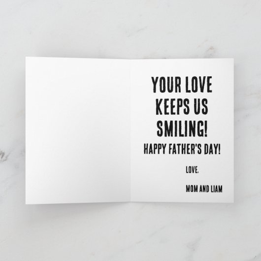 Grappig minimalistisch modern papa grap Vaderdag K Kaart (Binnen)