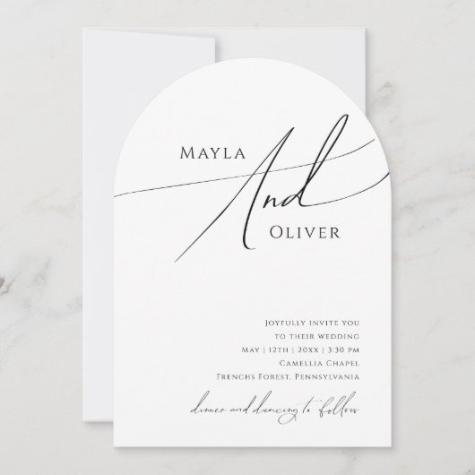 Grappig minimalistisch script Casual trouwboog Kaart (Voorkant)