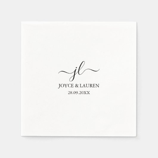 Grappig minimalistisch script gepersonaliseerde br servet (Voorkant)