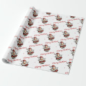 Grappig Minimalistische Kerstman Cartoon Inpakpapi Cadeaupapier (Uitgerold)