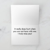 Grappig Miss You Puppy Wenskaart Kaart (Binnen)