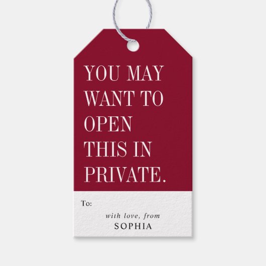 Grappig, misschien wil je dit privé openen cadeaulabel (Voorkant)