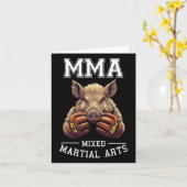 Grappig Mma Boar Thai Boxing Cage Vechten Kaart (Gele Bloem)
