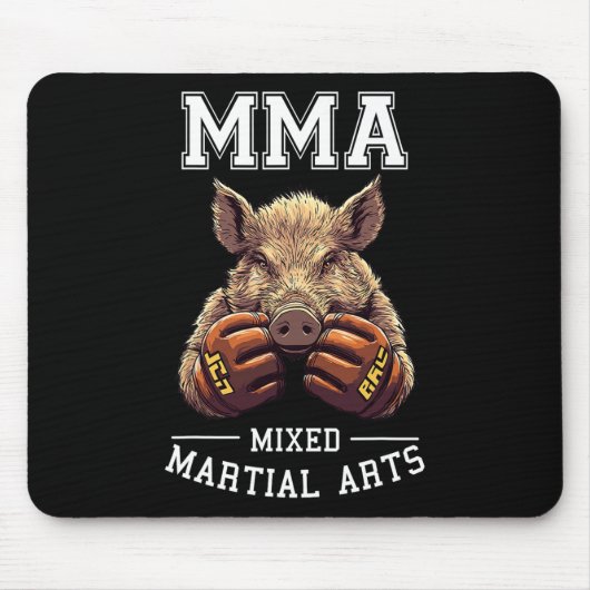 Grappig Mma Boar Thai Boxing Cage Vechten Muismat (Voorkant)